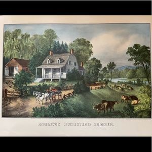Mid 20th Century "American Homestead" Currier & Ives Color Reproduction Print